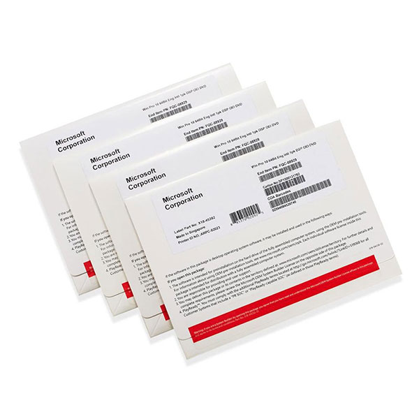 Phần mềm HĐH Microsoft Windows Pro 10 64Bit Eng Intl 1pk DSP OEI DVD